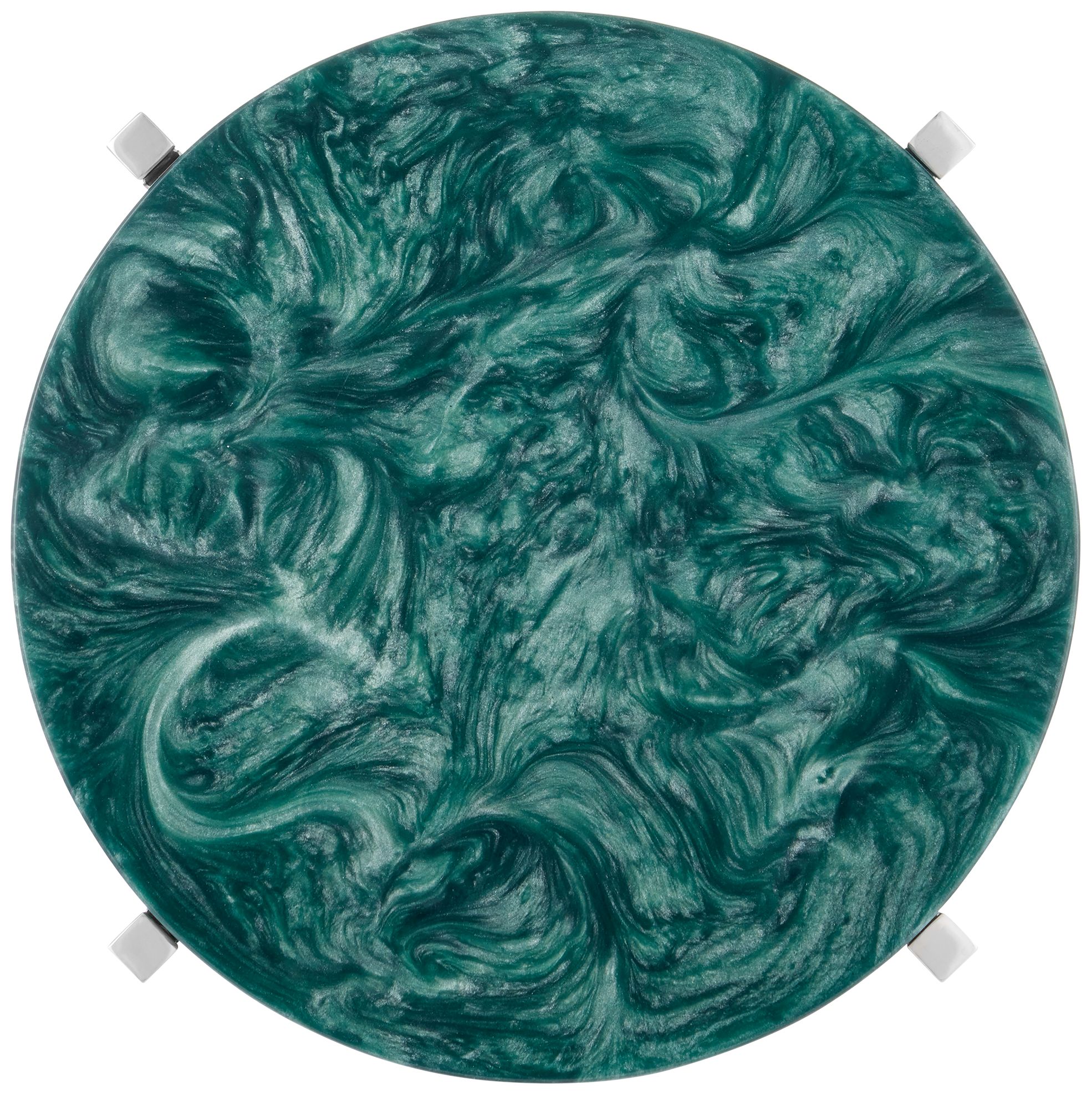 Image 3 Currey & Company 23" Rina Teal Drinks Ta more views