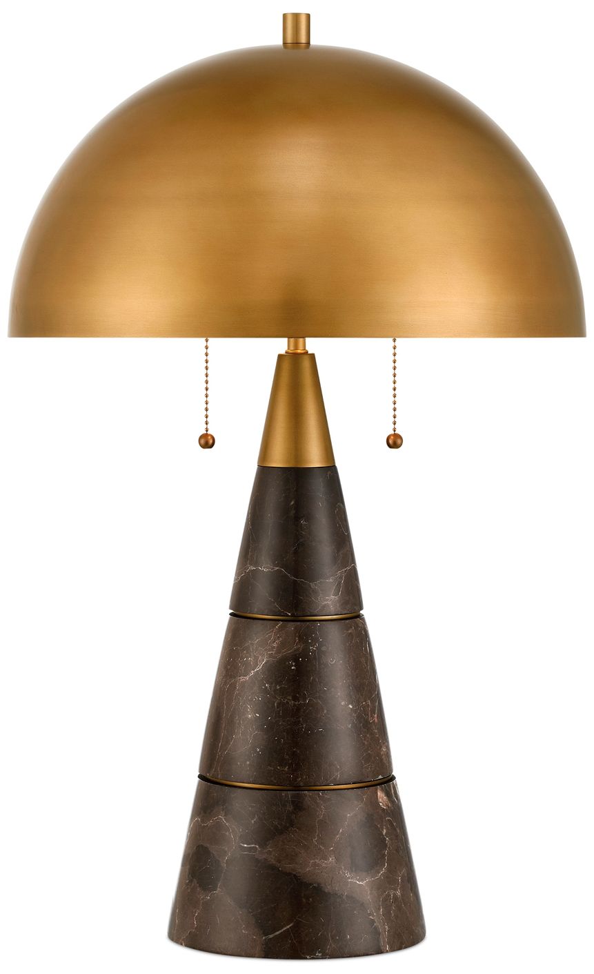 Currey & Company 24" High Coffee Brown, Antique Brass Table Lamp