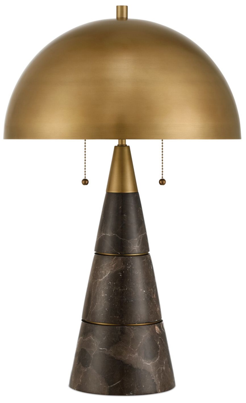 Image 4 Currey & Company 24" High Coffee Brown, Antique Brass Table Lamp more views