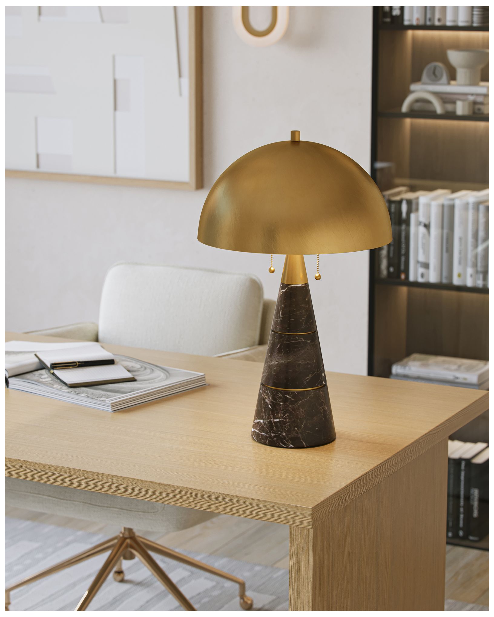 Image 7 Currey & Company 24" High Coffee Brown, Antique Brass Table Lamp more views