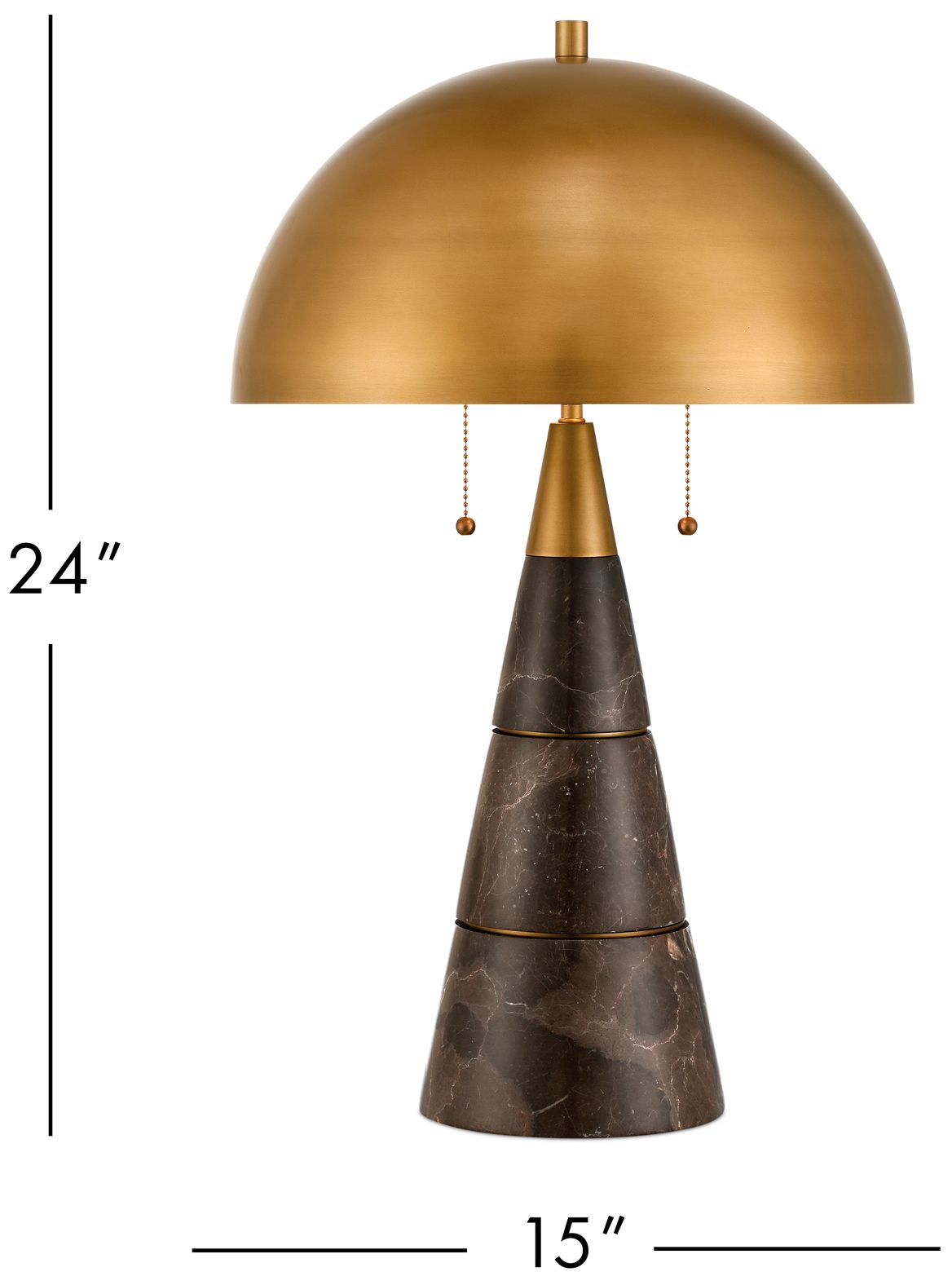 Currey & Company 24" High Coffee Brown, Antique Brass Table Lamp