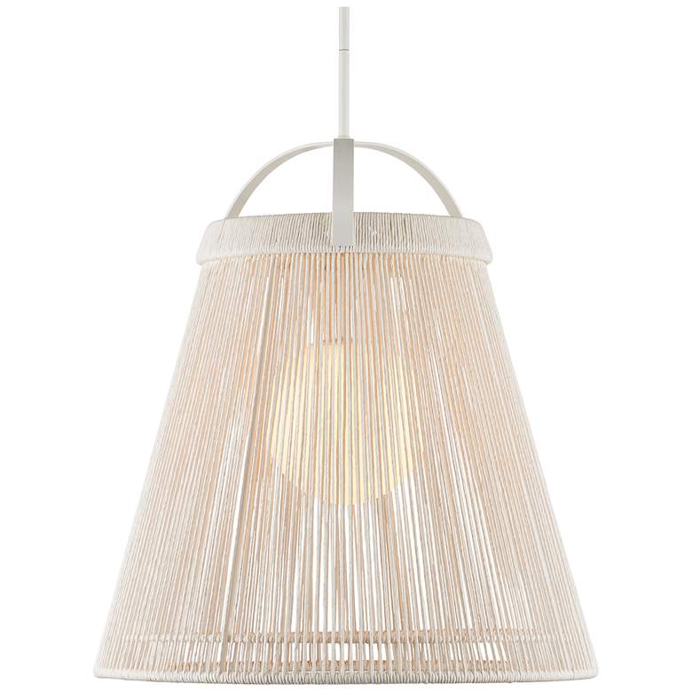 Image 1 Currey & Company 24" Parnell Medium White 1-Light Pendant