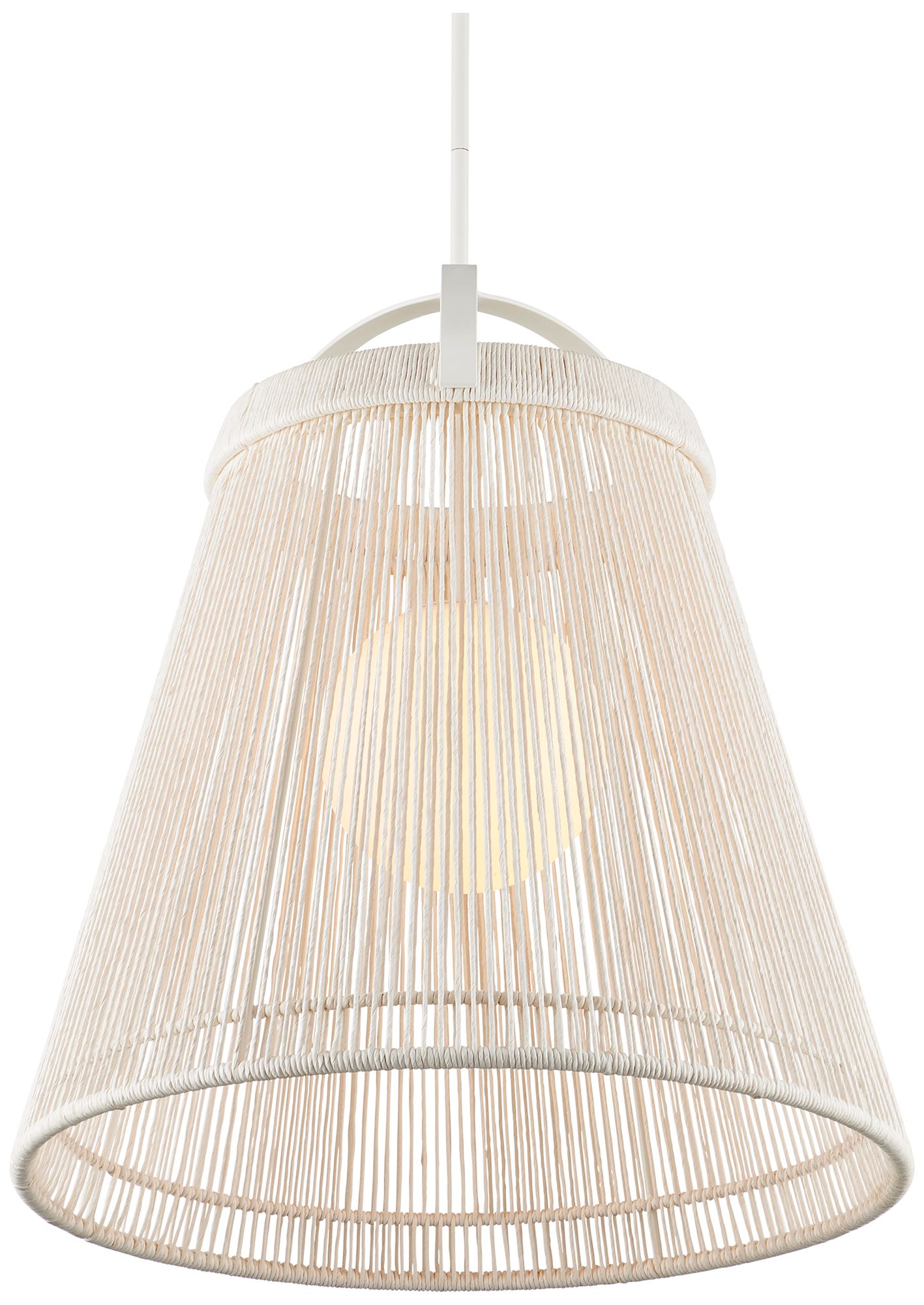 Image 3 Currey & Company 24" Parnell Medium White 1-Light Pendant more views