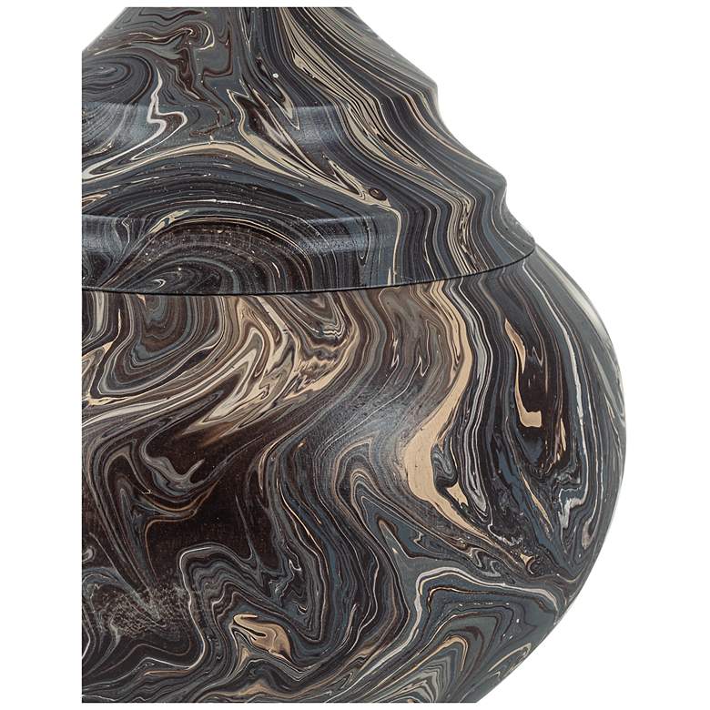 Image 2 Currey & Company 25.5" Marbleized Short Turret Box more views