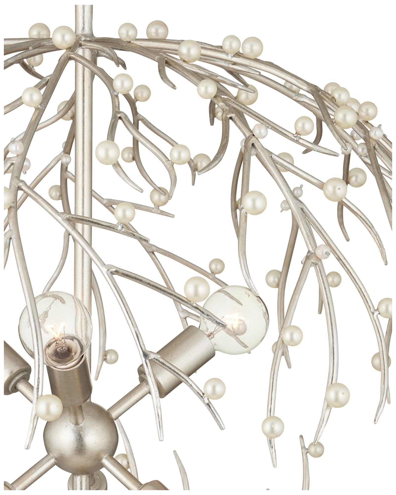 Image 3 Currey & Company 25.5" Shinju Pearl Orb 6-Light Chandelier more views