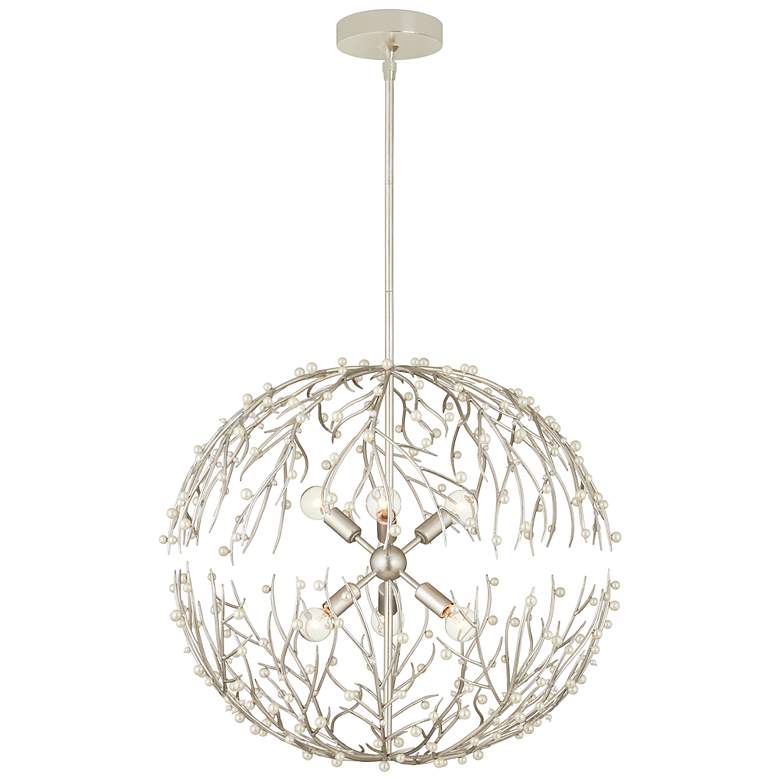Image 5 Currey & Company 25.5" Shinju Pearl Orb 6-Light Chandelier more views