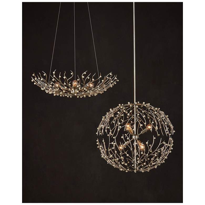 Image 6 Currey & Company 25.5" Shinju Pearl Orb 6-Light Chandelier more views