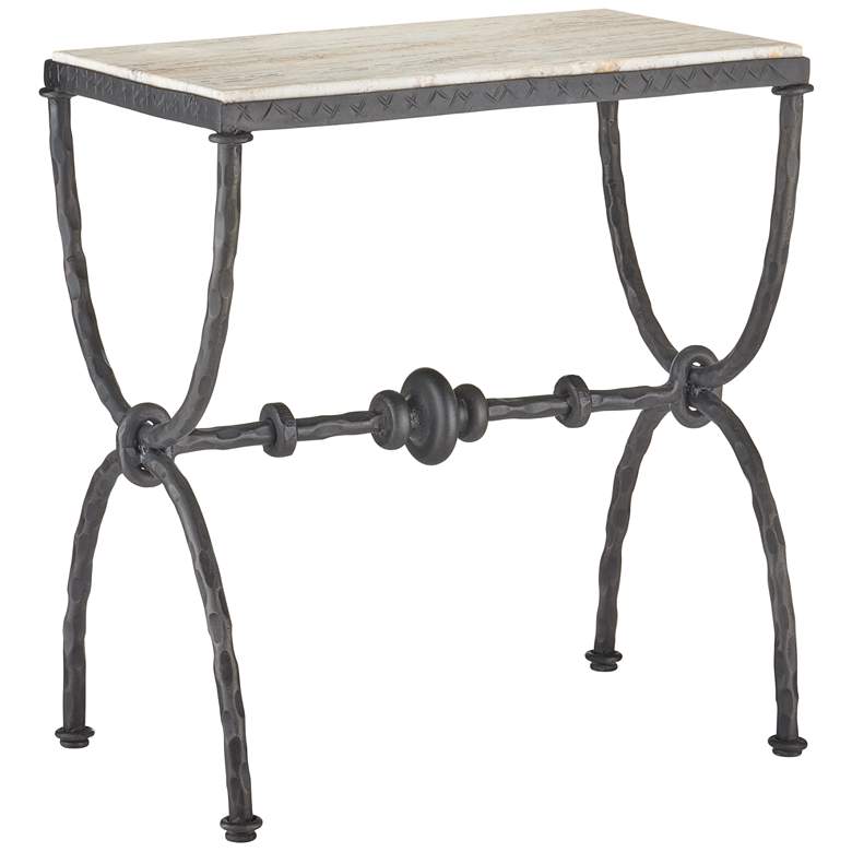 Image 1 Currey & Company 25" Agora White Travert