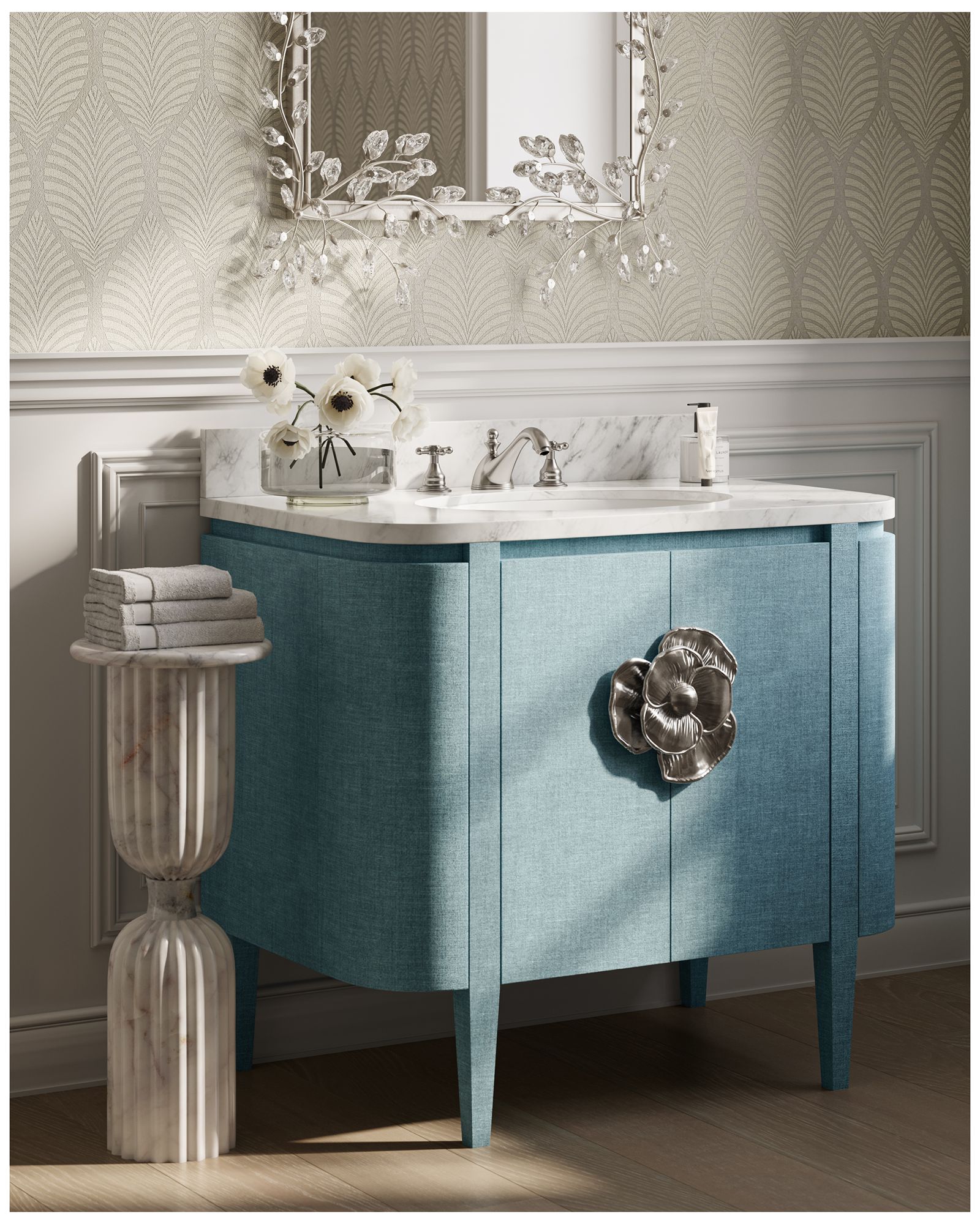 Thumbnail4 of Currey & Company 26.5"  Passementerie Wh more views