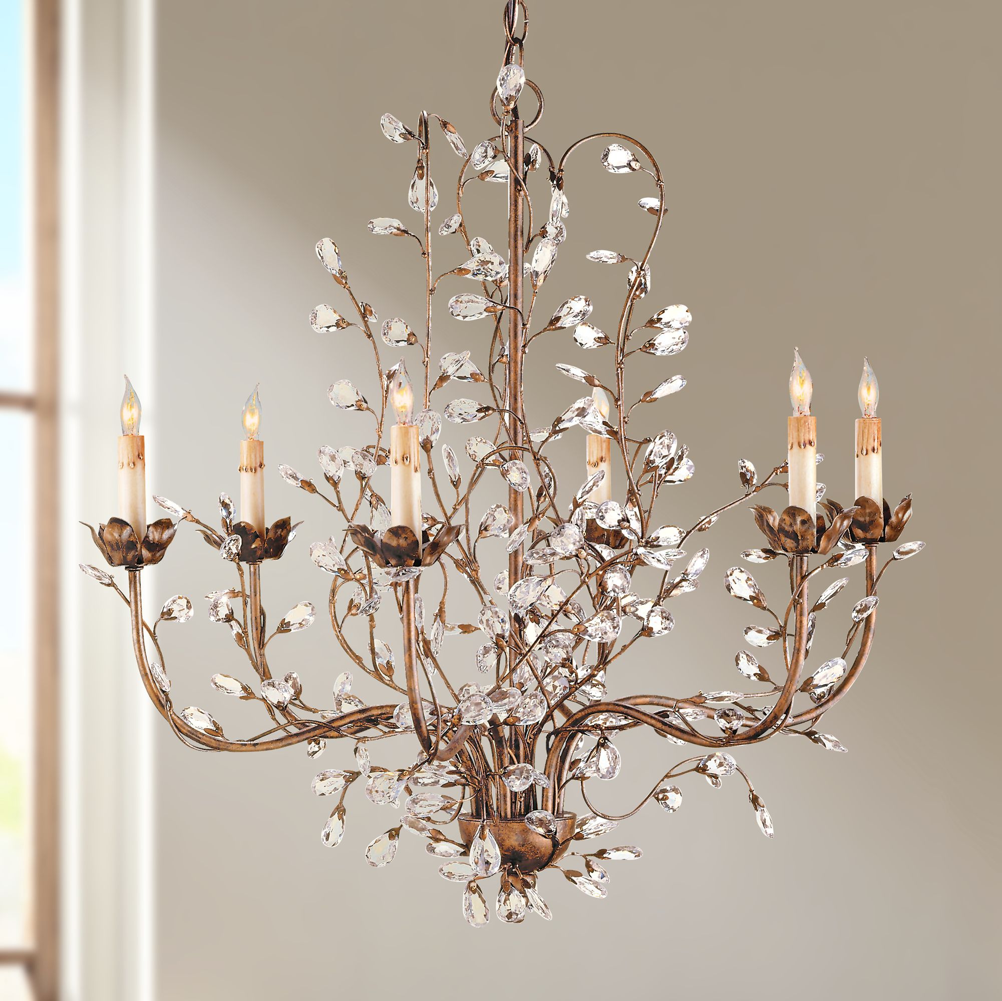 Currey Company 27 Wide Crystal Chandelier 2H646 Lamps Plus