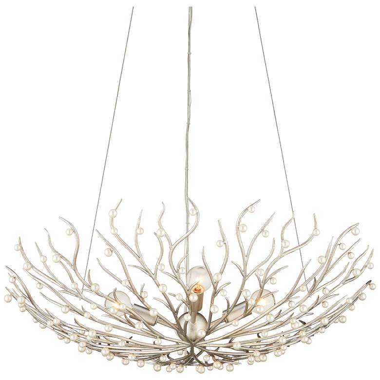 Image 1 Currey & Company 28.5" Shinju Pearl Bowl 4-Light Chandelier