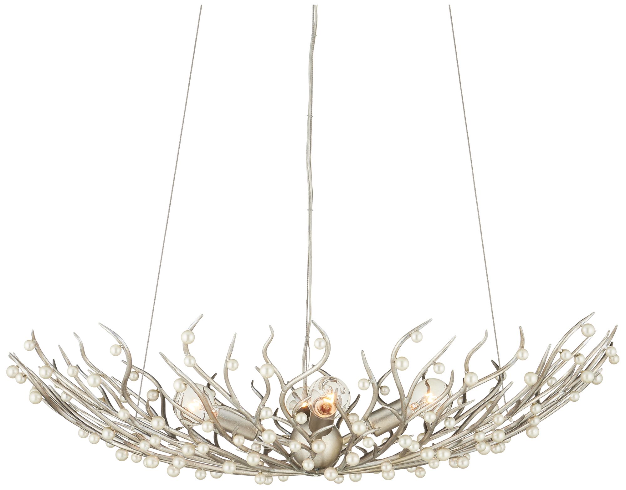 Image 4 Currey & Company 28.5" Shinju Pearl Bowl 4-Light Chandelier more views