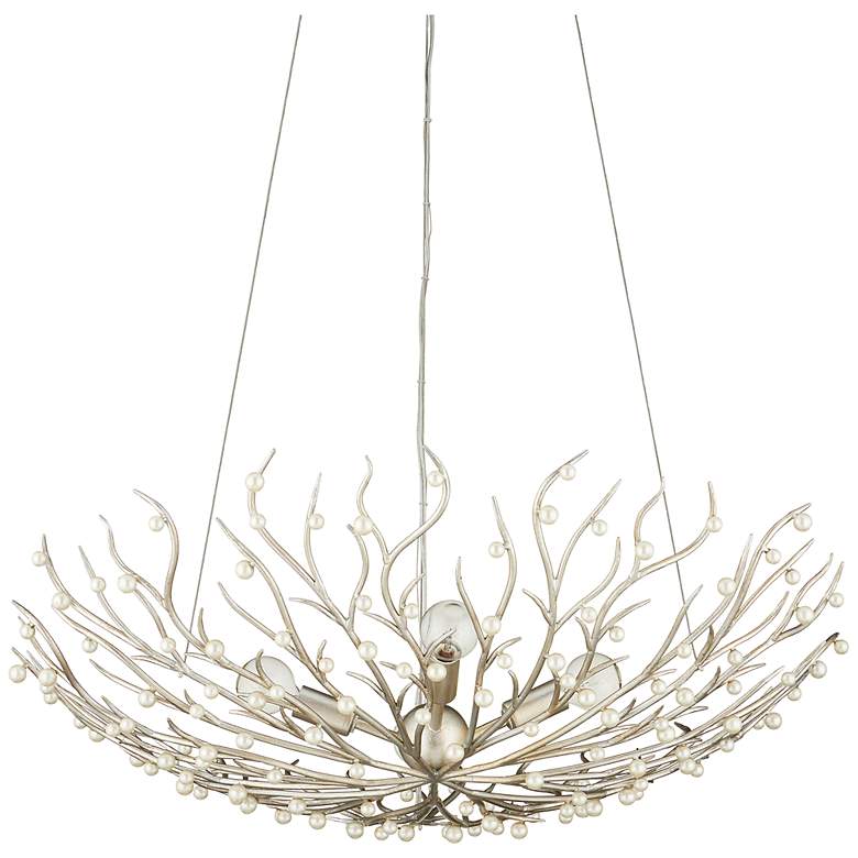 Image 5 Currey & Company 28.5" Shinju Pearl Bowl 4-Light Chandelier more views