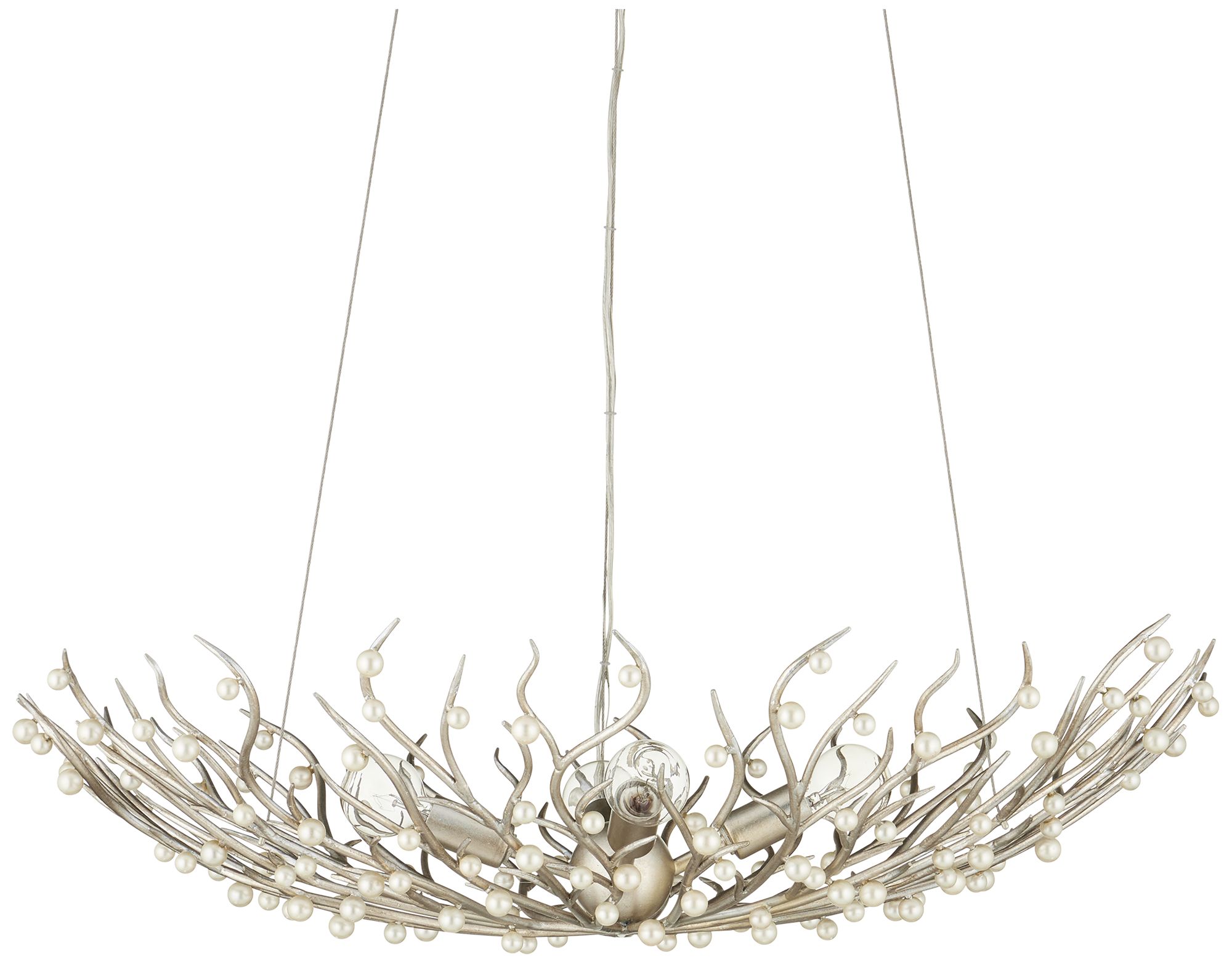 Image 6 Currey & Company 28.5" Shinju Pearl Bowl 4-Light Chandelier more views