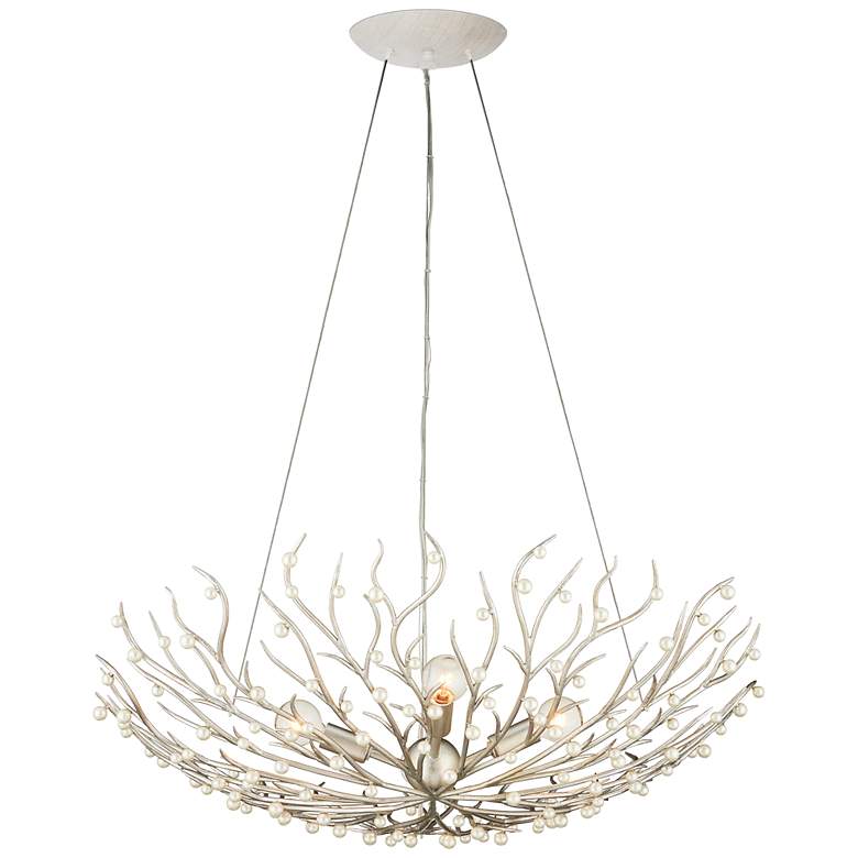 Image 7 Currey & Company 28.5" Shinju Pearl Bowl 4-Light Chandelier more views