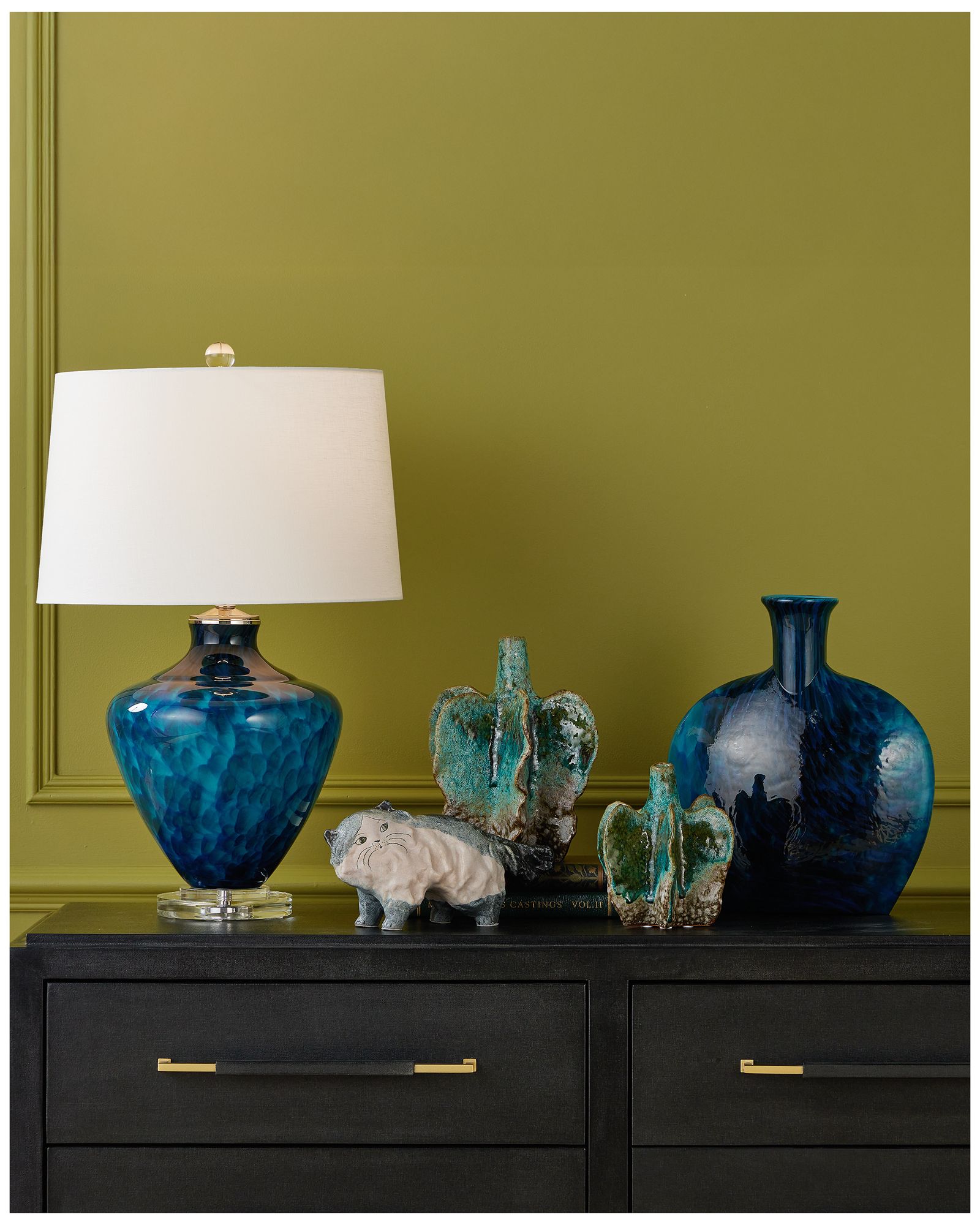 Image 7 Currey & Company 29.75" Sapphire Blue Table Lamp more views