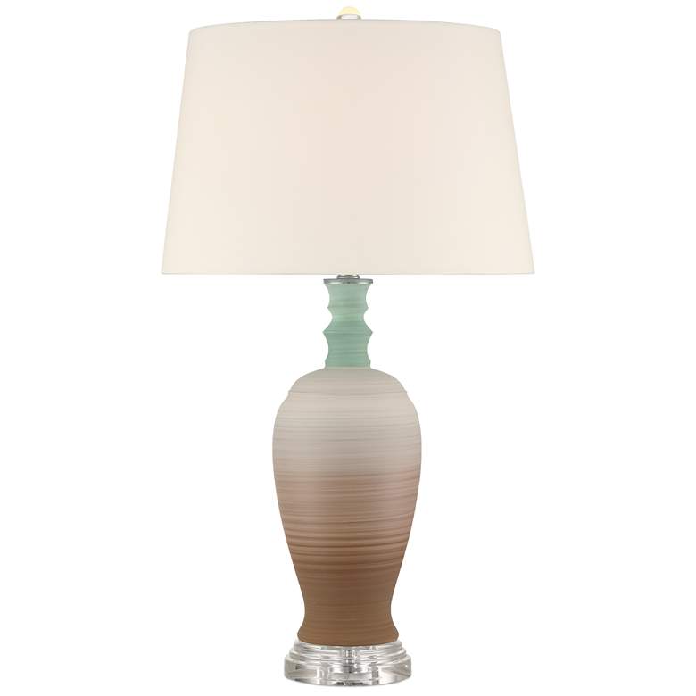 Image 1 Currey & Company 30.25" Happy 80's Brown & Pale Blue Table Lamp