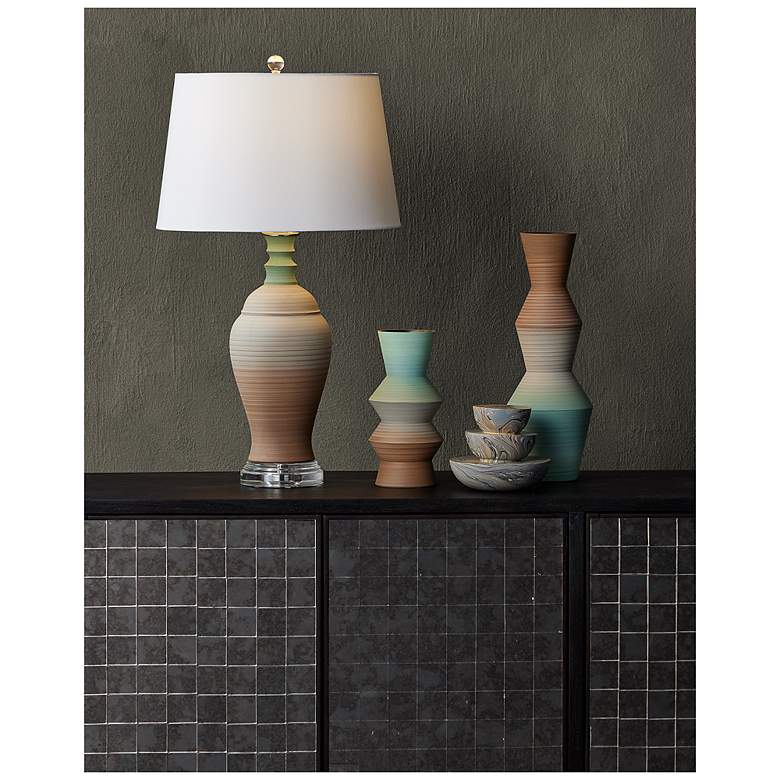 Image 6 Currey & Company 30.25" Happy 80's Brown & Pale Blue Table Lamp more views