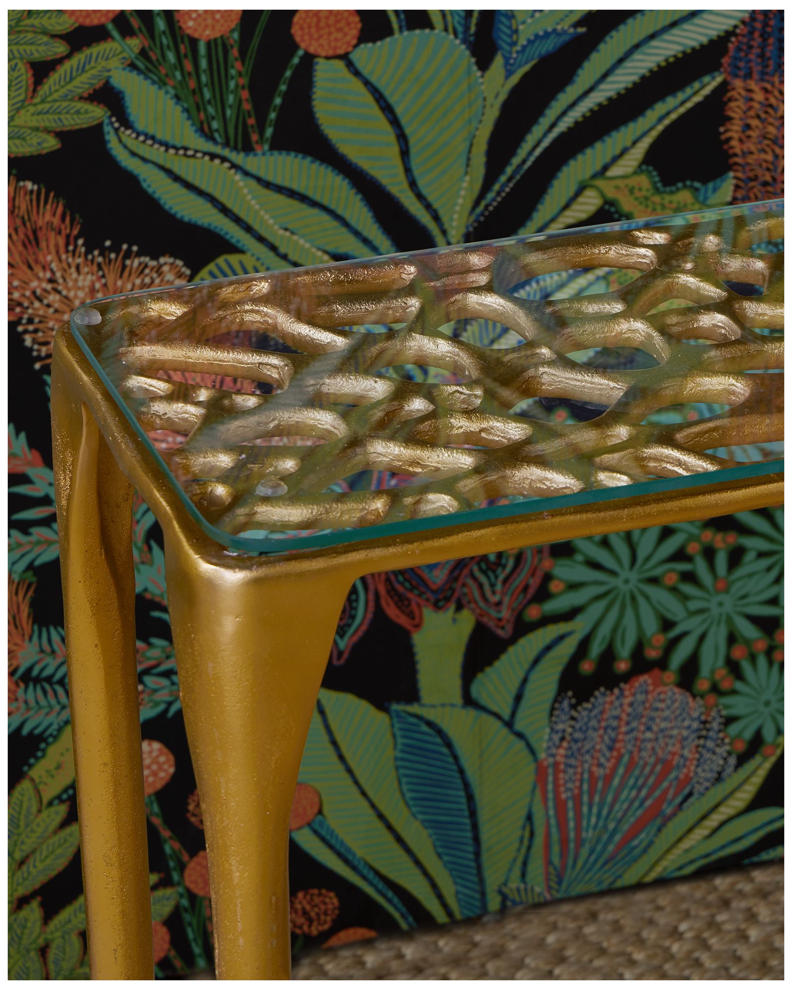 Image 6 Currey & Company 30.75" Honeycomb Gold C more views