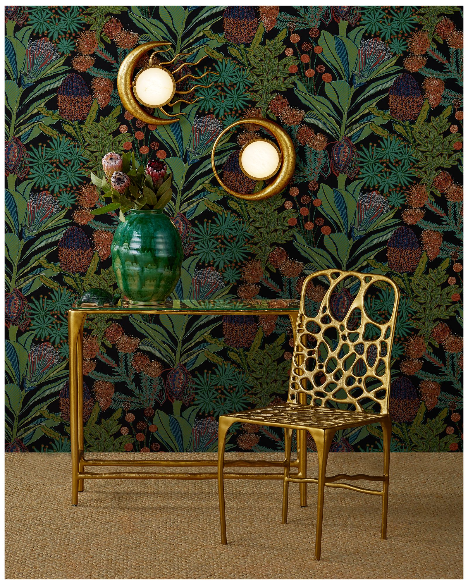 Image 7 Currey & Company 30.75" Honeycomb Gold C more views