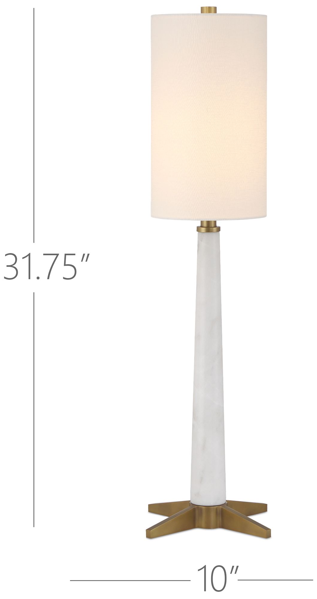 Image 6 Currey & Company 31.75" Munroe White Table Lamp more views