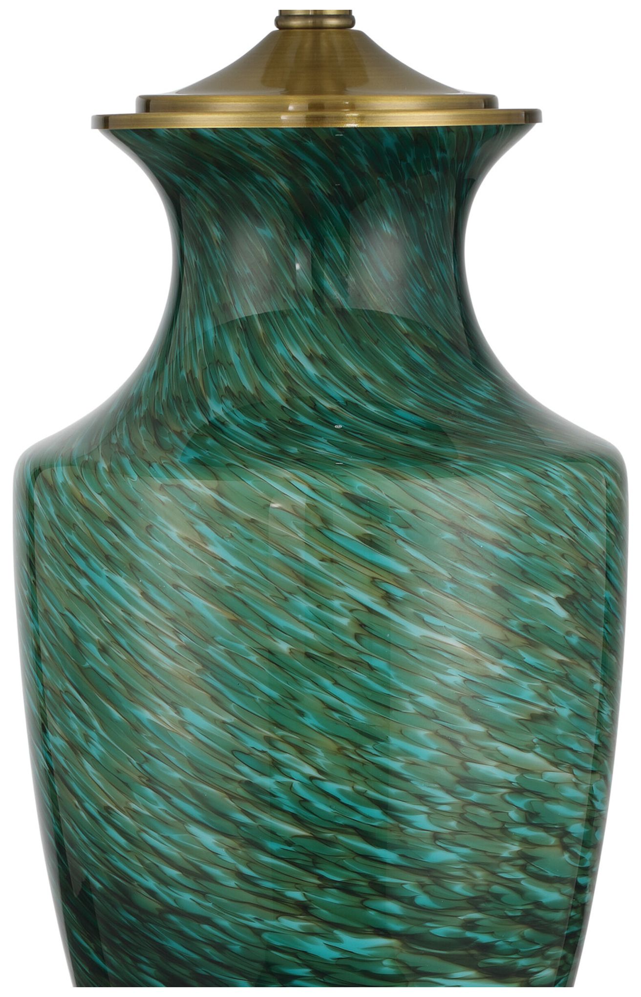 Image 2 Currey & Company 31" High Green, Antique Brass Table Lamp more views
