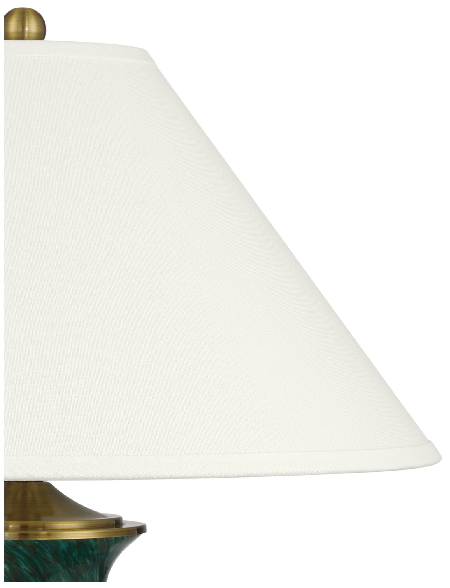 Image 3 Currey & Company 31" High Green, Antique Brass Table Lamp more views