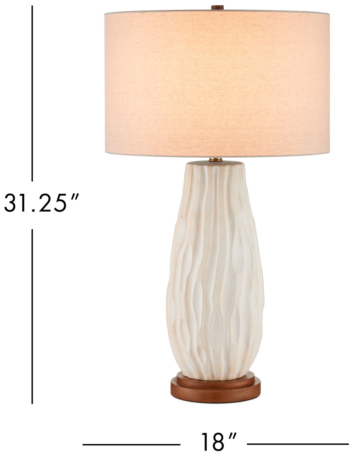Image 6 Currey & Company 31" High Off-White, Natural Table Lamp more views