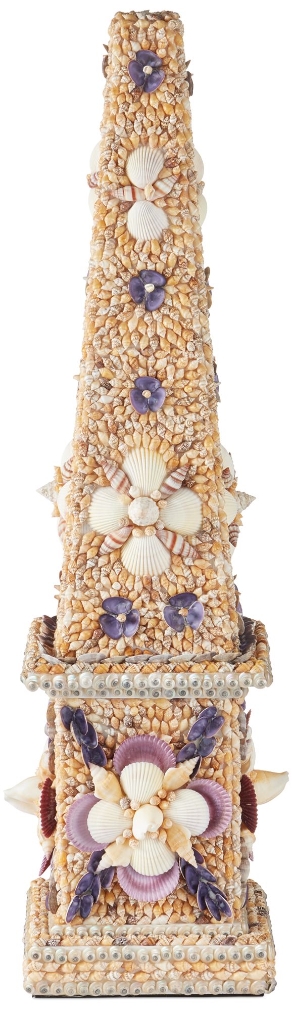 Image 3 Currey & Company 31" x 8.5" x 8.5" Coquillage Tall Obelisk more views