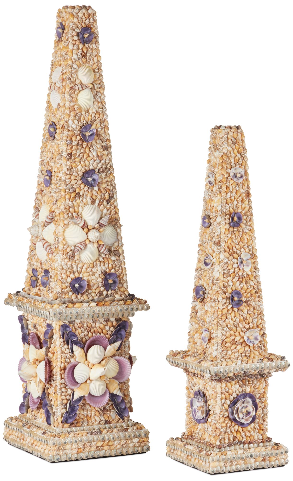 Image 4 Currey & Company 31" x 8.5" x 8.5" Coquillage Tall Obelisk more views