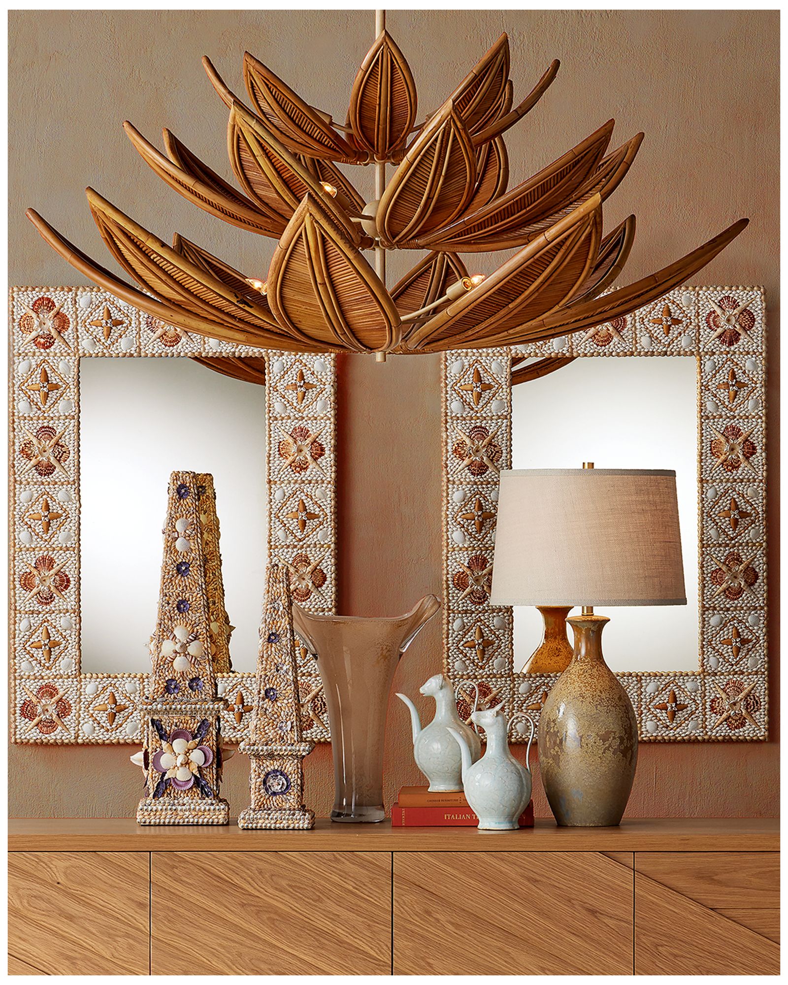 Image 5 Currey & Company 31" x 8.5" x 8.5" Coquillage Tall Obelisk more views