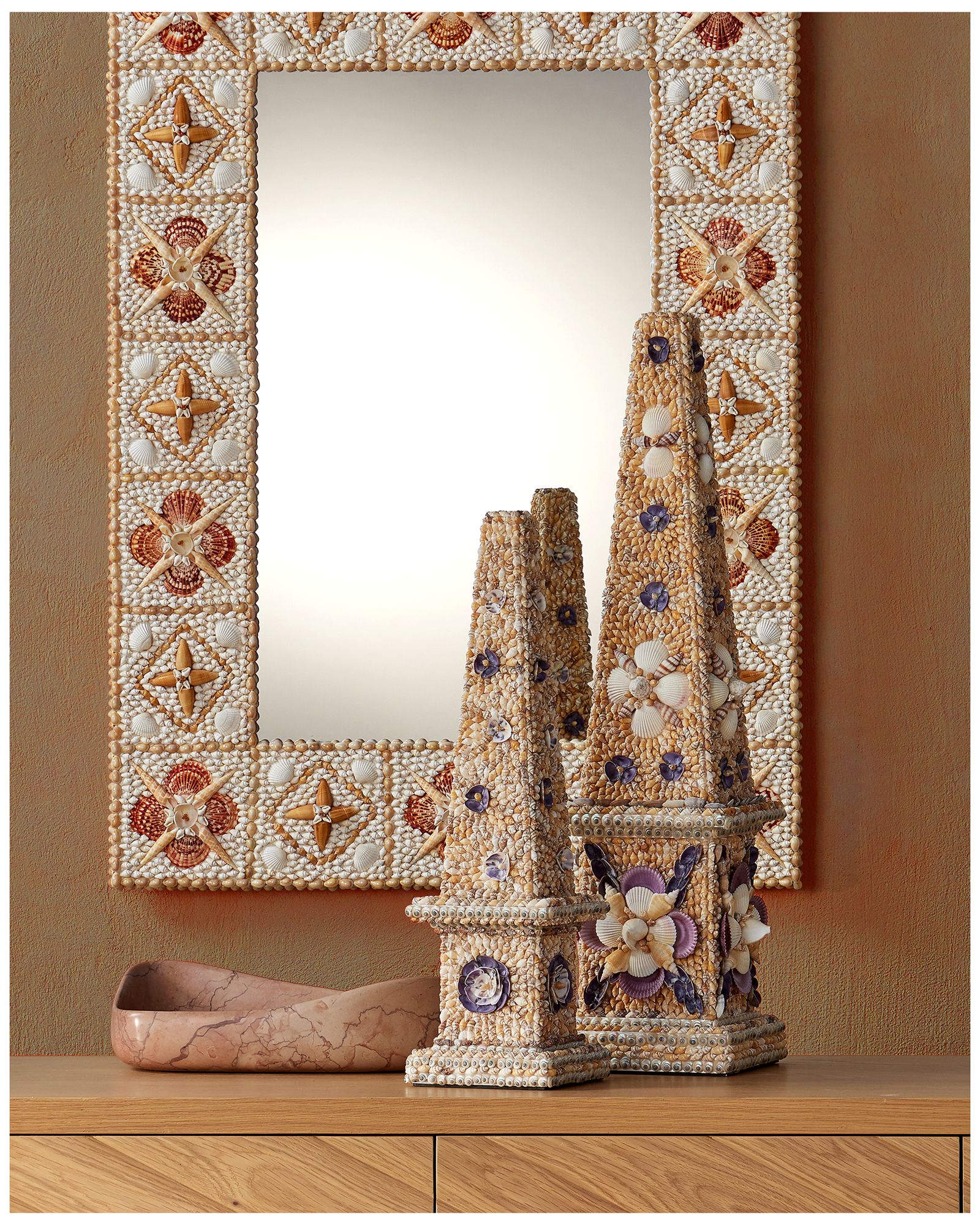 Image 6 Currey & Company 31" x 8.5" x 8.5" Coquillage Tall Obelisk more views