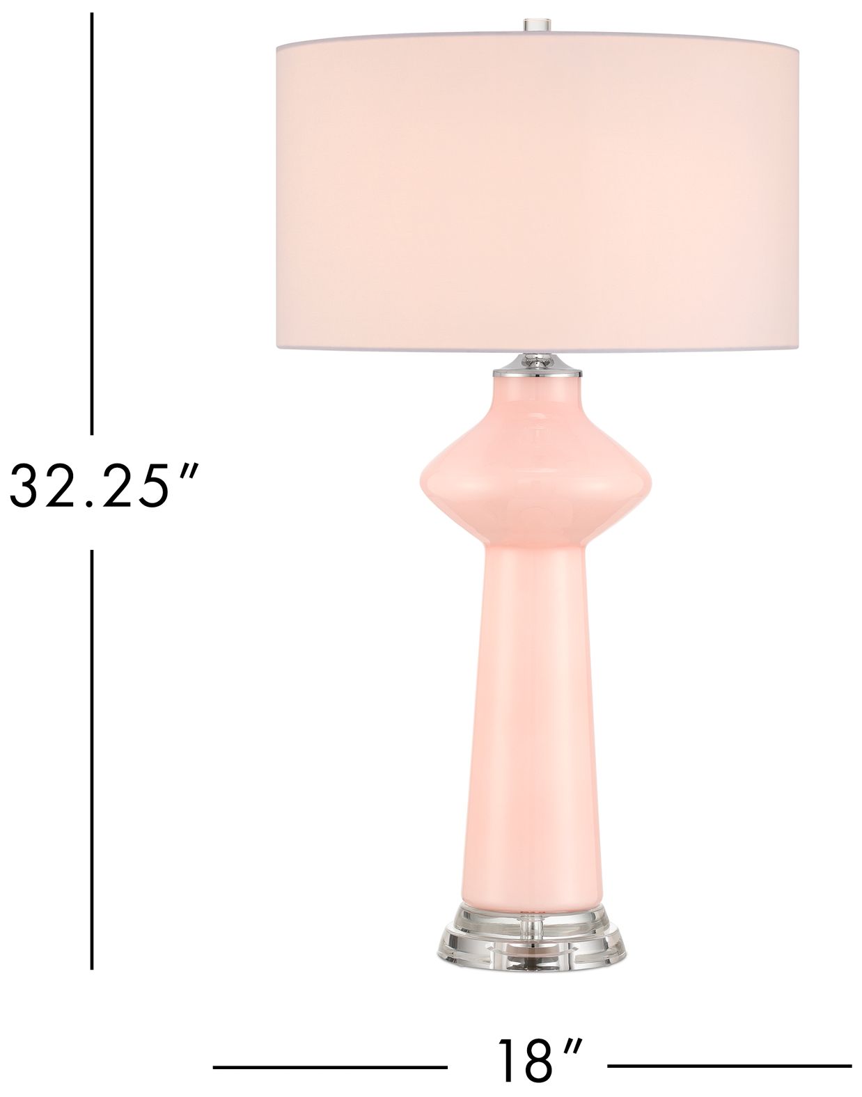 Image 5 Currey & Company 32" High Pink, Clear Table Lamp more views