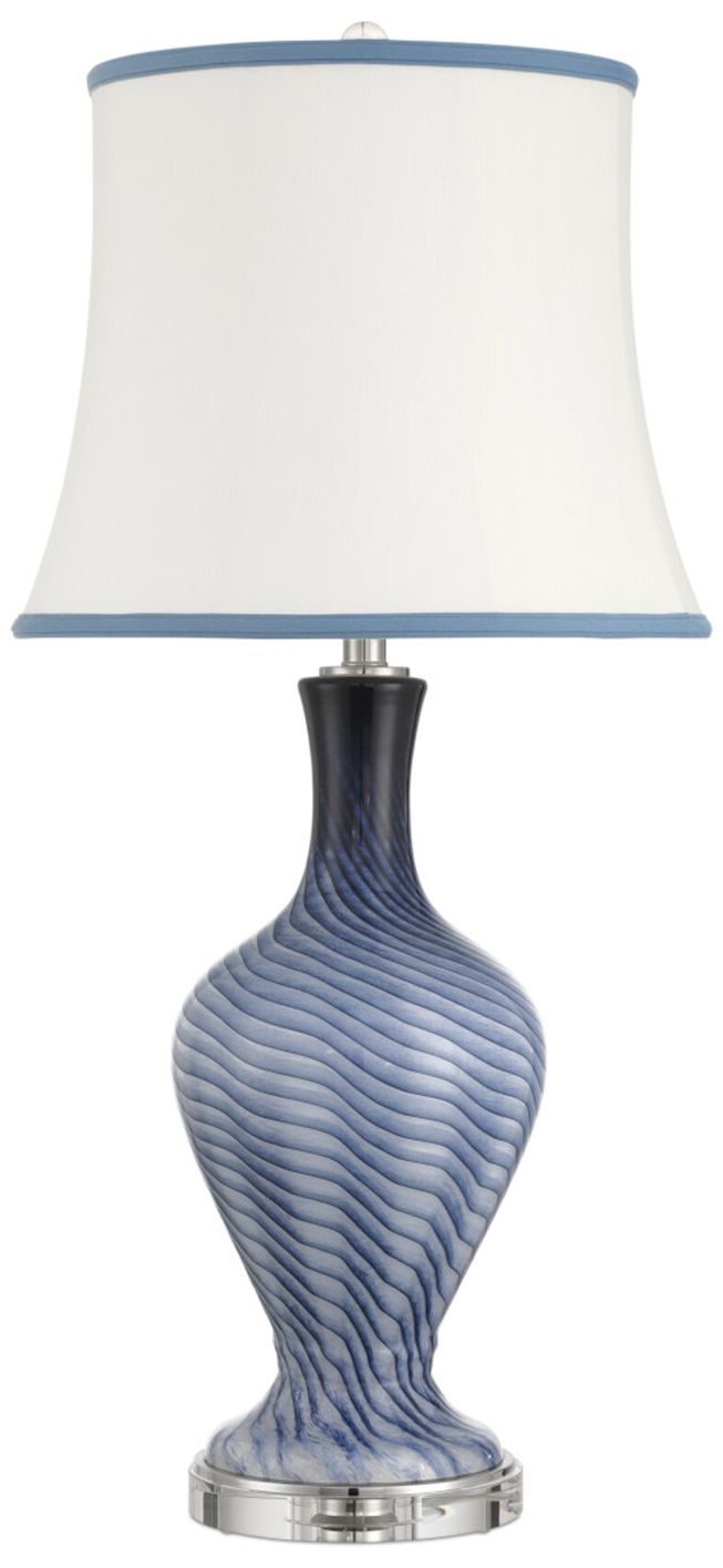 Image 4 Currey & Company 33" High Gray Blue, Clear Table Lamp more views