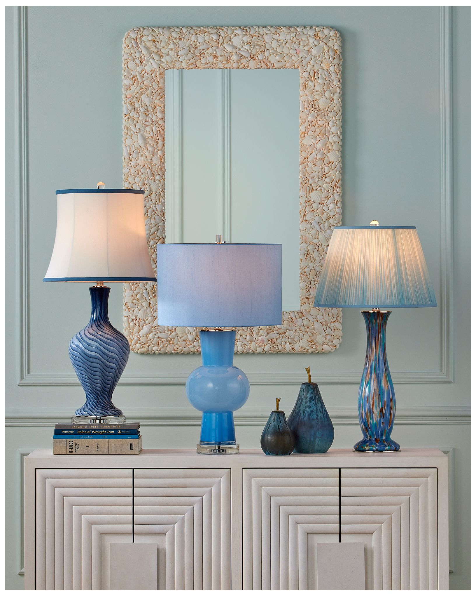 Image 5 Currey & Company 33" High Gray Blue, Clear Table Lamp more views