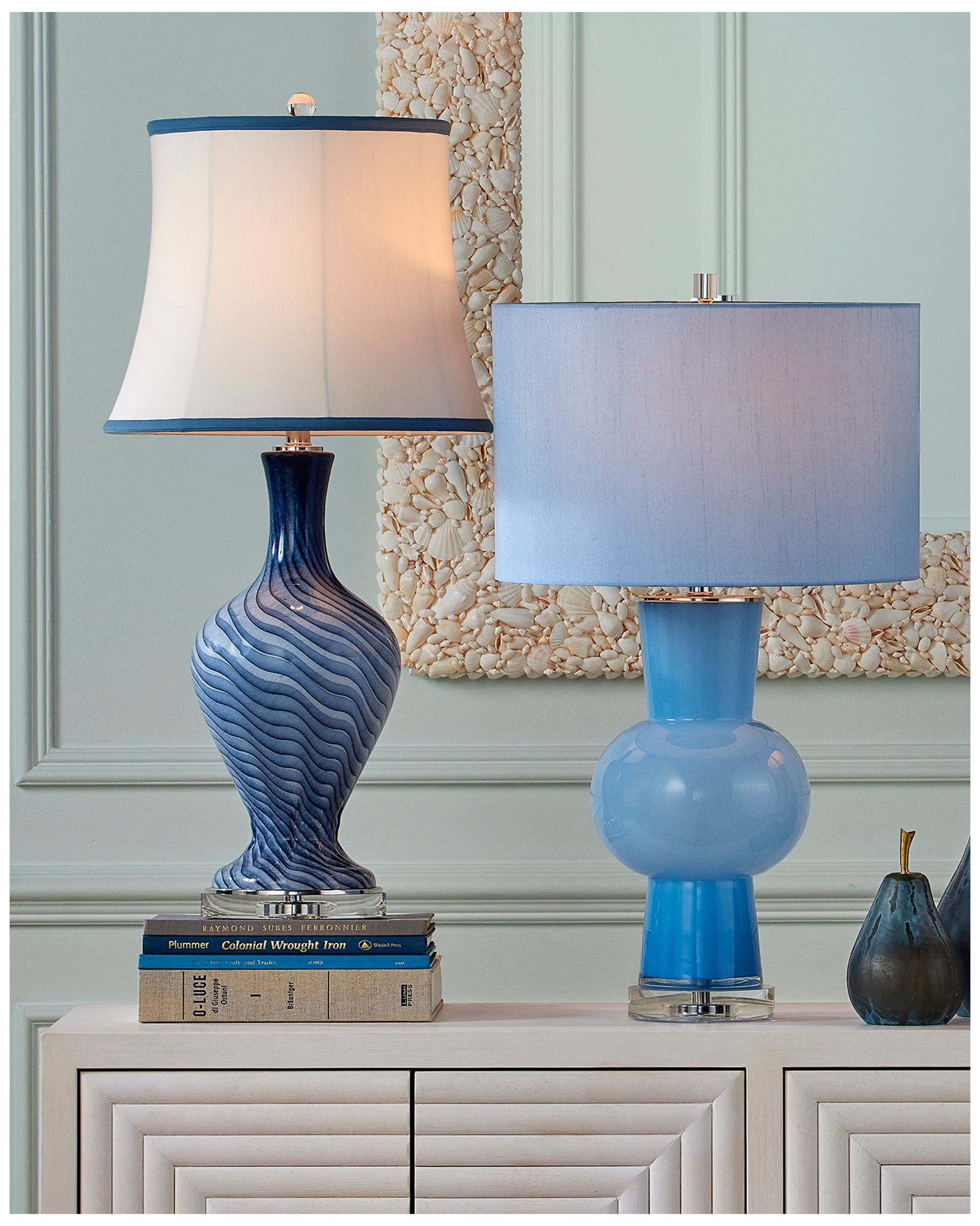 Image 6 Currey & Company 33" High Gray Blue, Clear Table Lamp more views