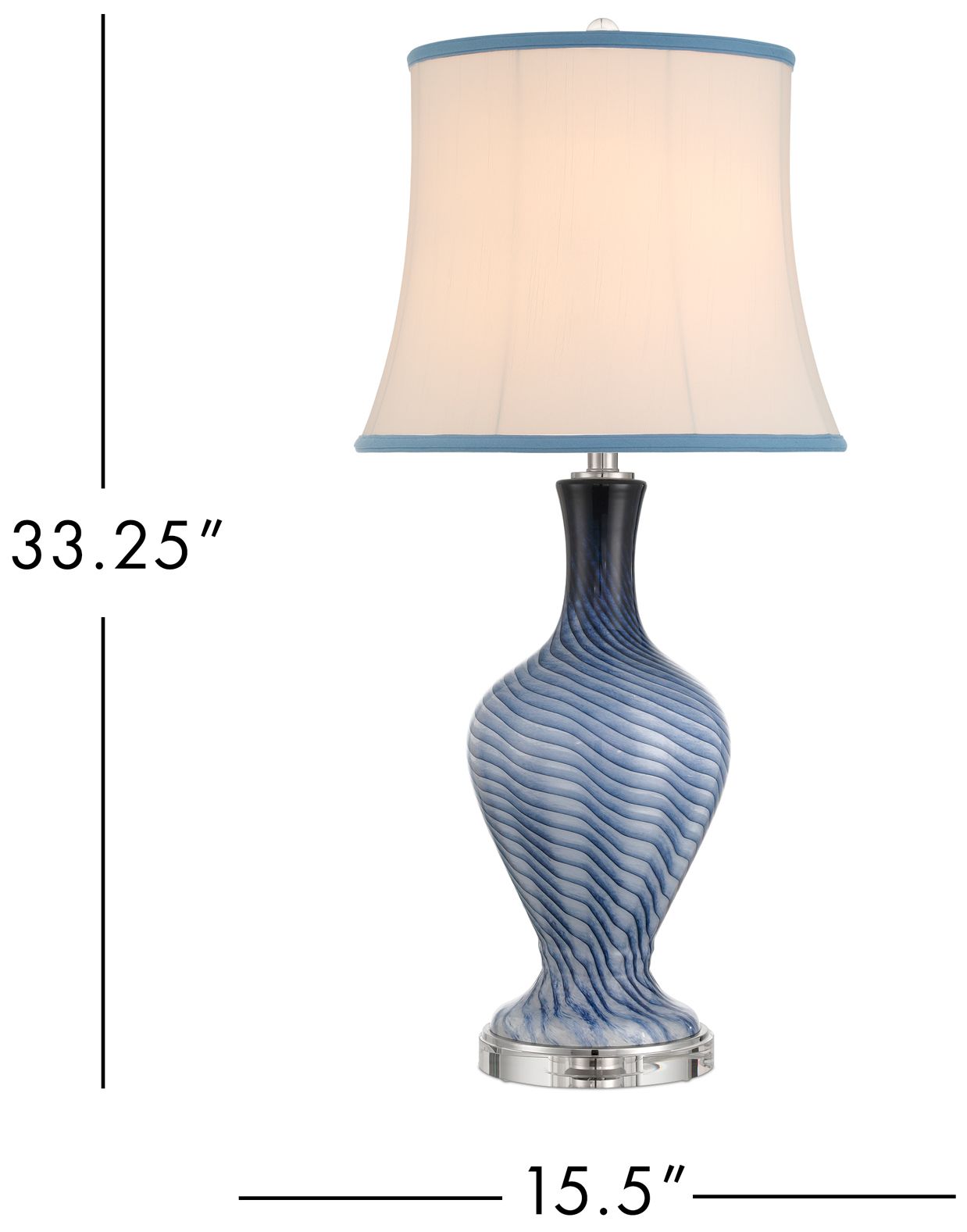 Image 7 Currey & Company 33" High Gray Blue, Clear Table Lamp more views