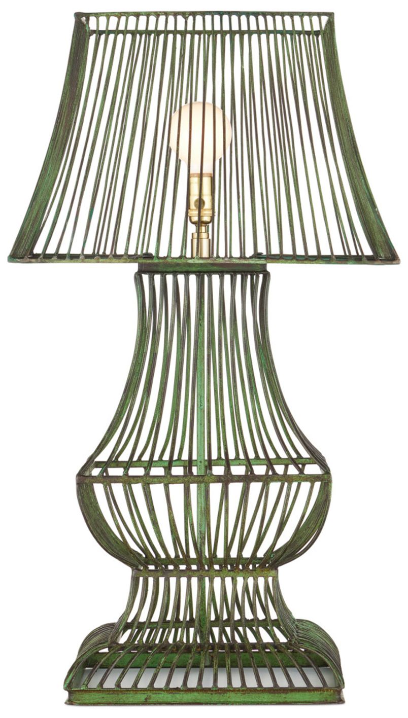 Image 4 Currey & Company 34" High Distressed Green Table Lamp more views