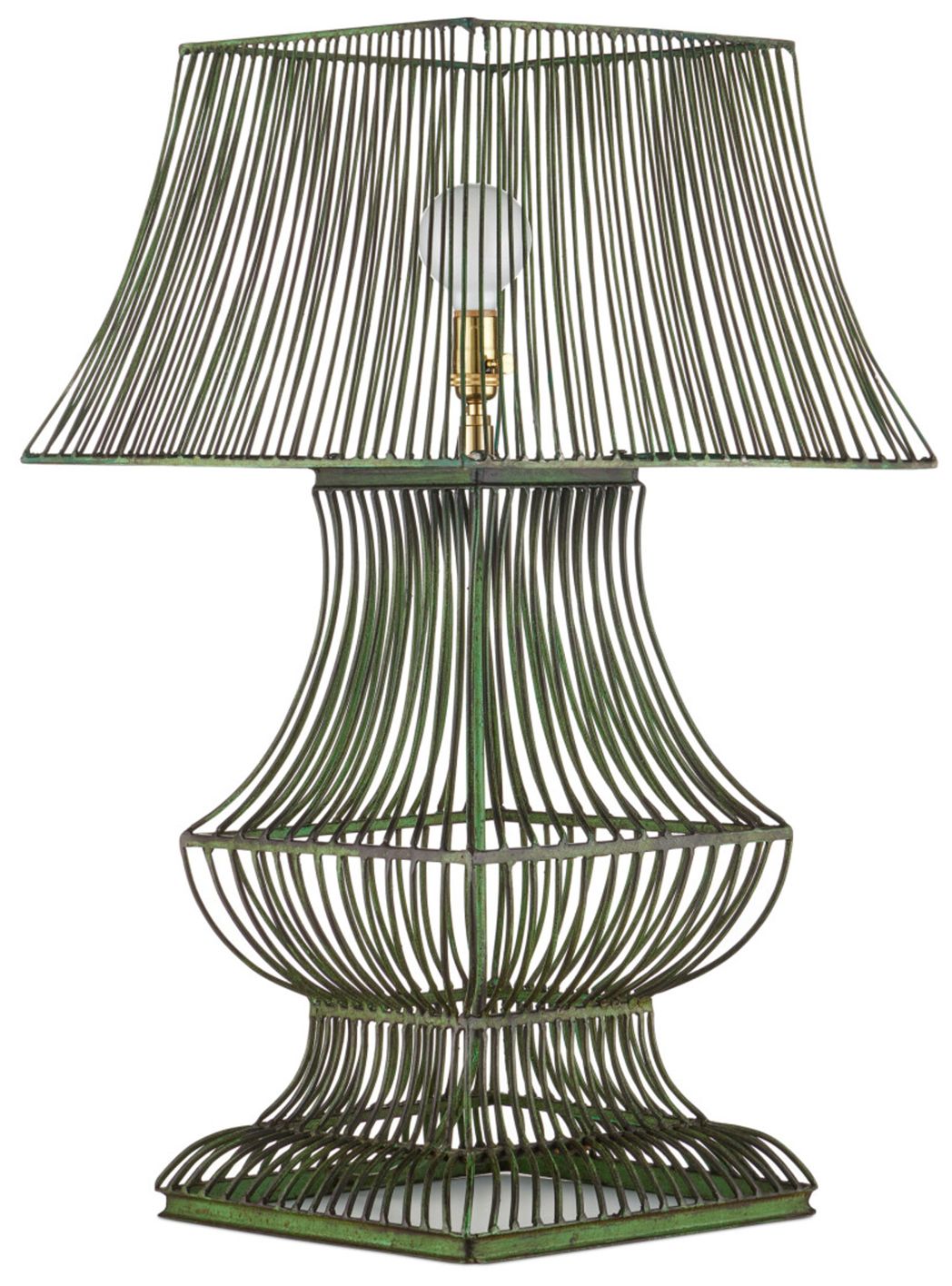 Image 5 Currey & Company 34" High Distressed Green Table Lamp more views