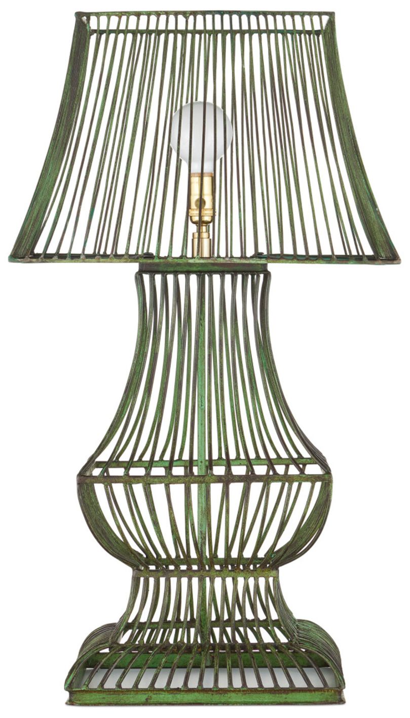 Image 6 Currey & Company 34" High Distressed Green Table Lamp more views