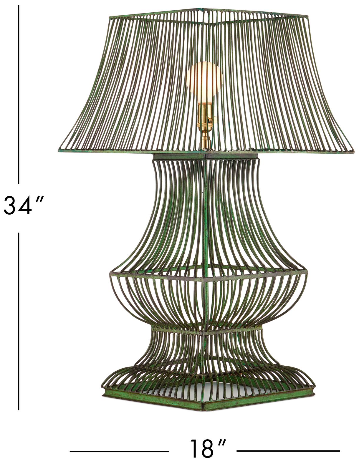 Currey & Company 34" High Distressed Green Table Lamp
