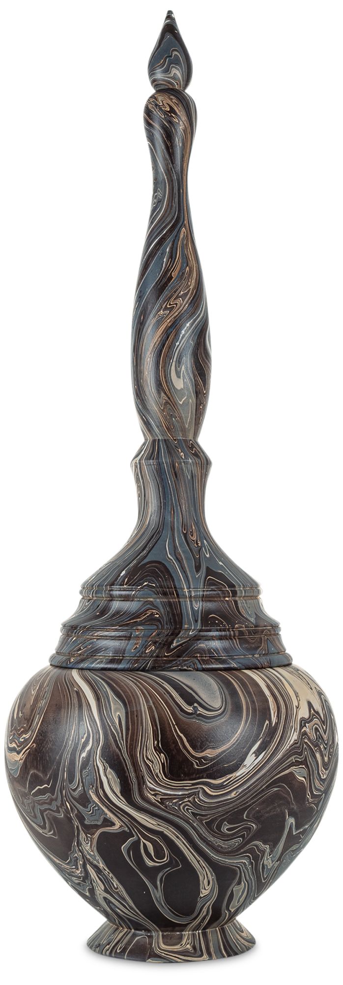 Image 4 Currey & Company 34" Marbleized Tall Turret Box more views