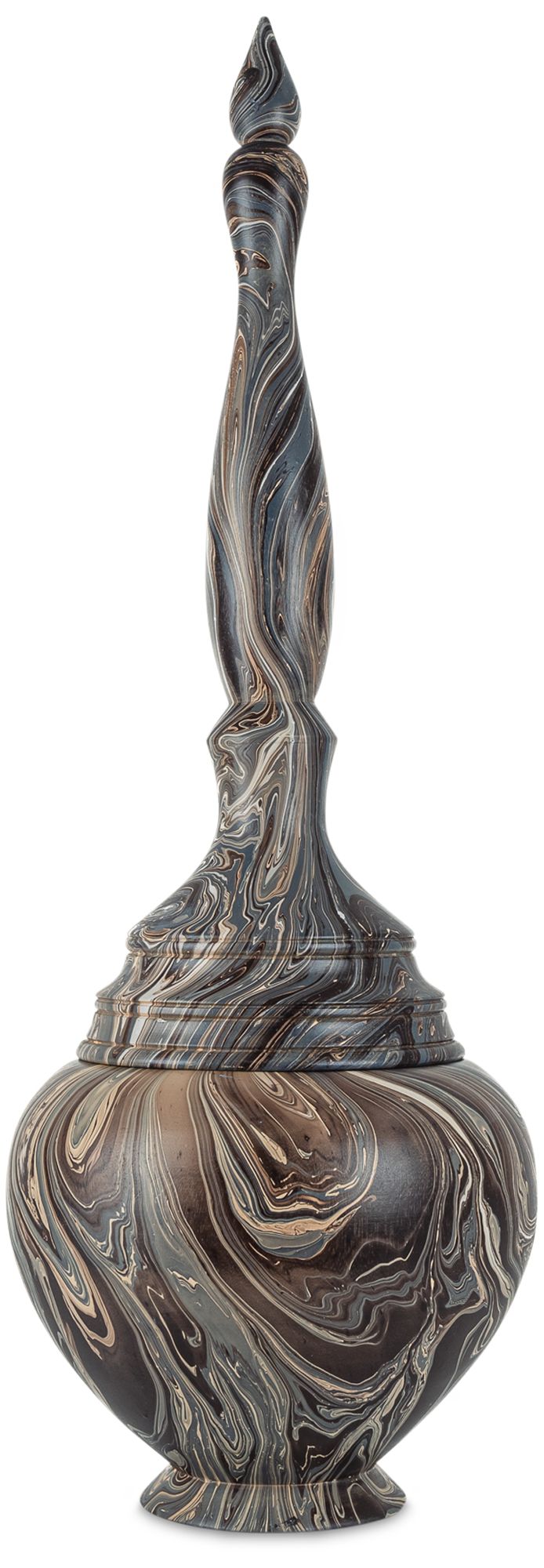 Image 5 Currey & Company 34" Marbleized Tall Turret Box more views