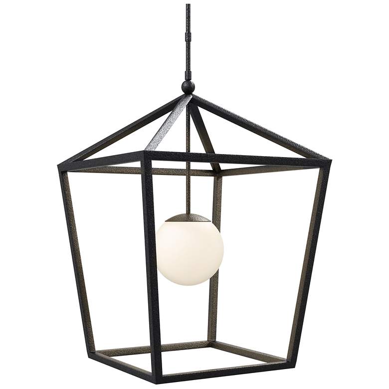 Image 1 Currey & Company 39.75"x26"x26" Denison Large Black 1-Light Outdoor Lantern