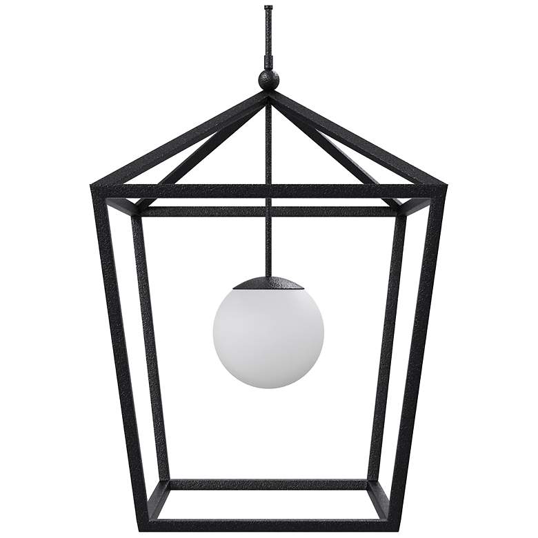 Image 4 Currey & Company 39.75"x26"x26" Denison Large Black 1-Light Outdoor Lantern more views