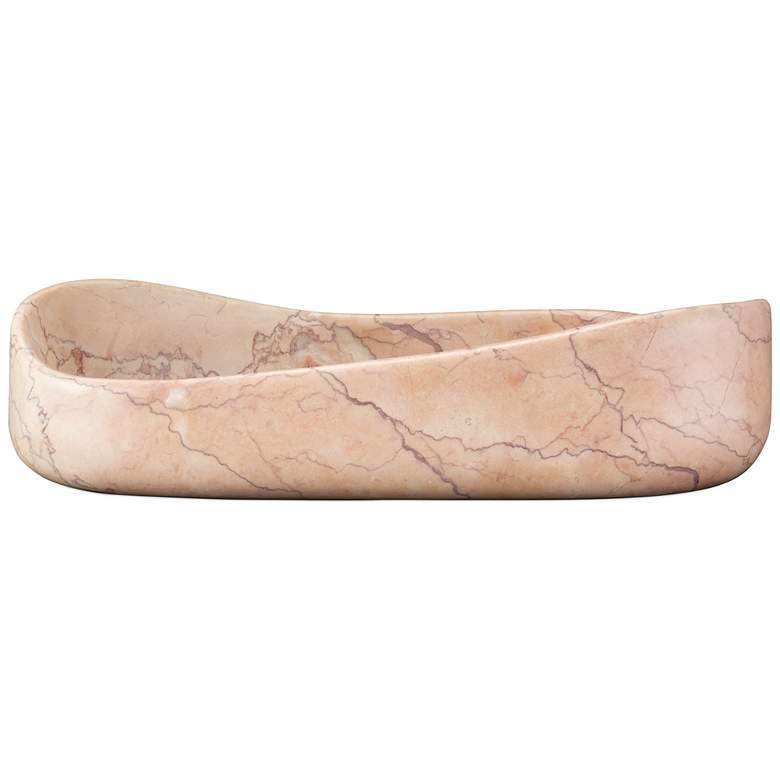 Image 3 Currey & Company 4" x 15" x 8.5" Deaton Rosa Marble Bowl more views