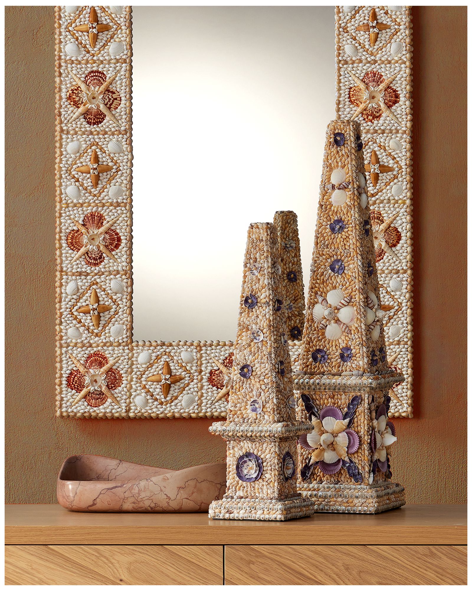 Image 6 Currey & Company 4" x 15" x 8.5" Deaton Rosa Marble Bowl more views