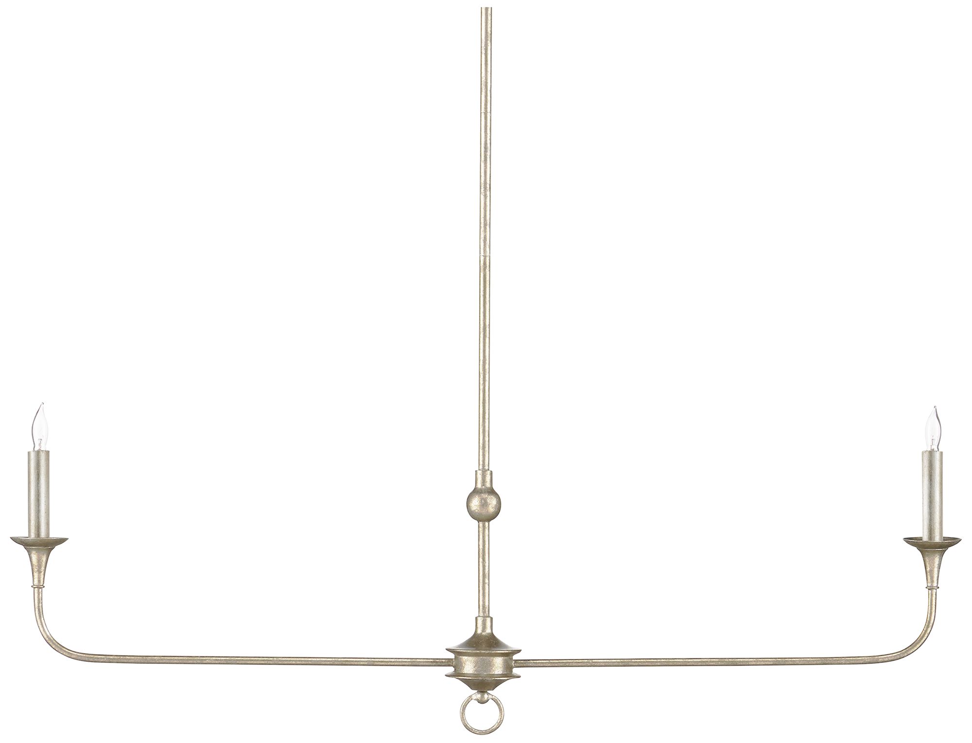 Image 5 Currey & Company 40" Nottaway Linear Champagne 2-Light Chandelier more views