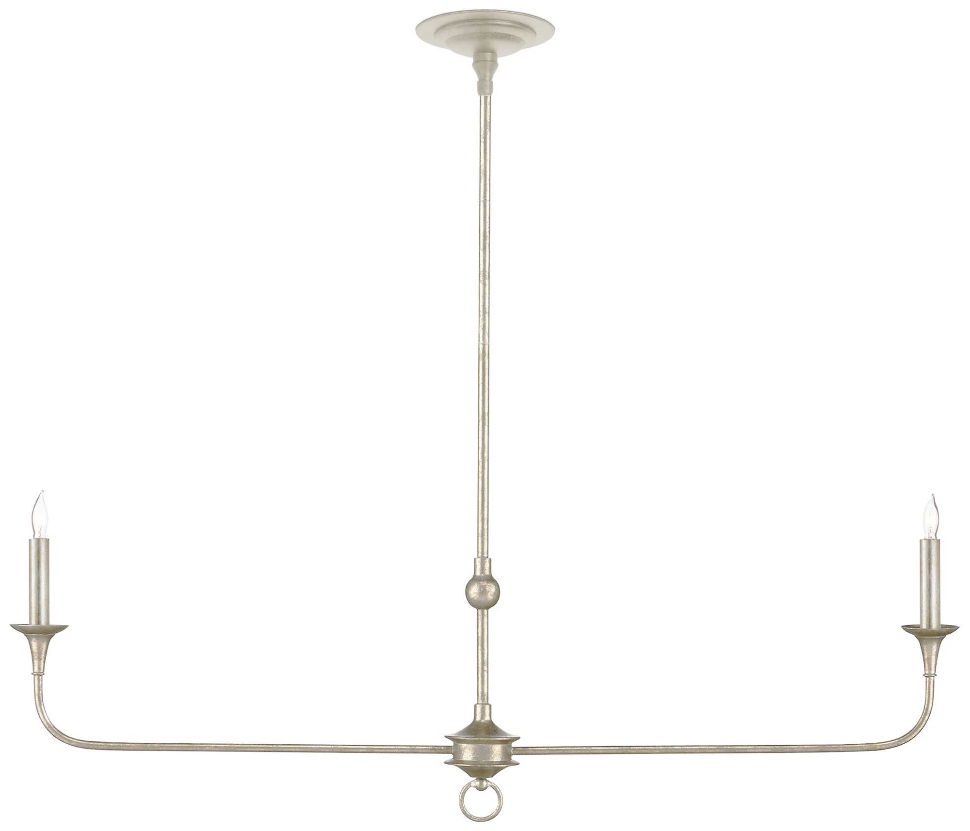 Image 6 Currey & Company 40" Nottaway Linear Champagne 2-Light Chandelier more views