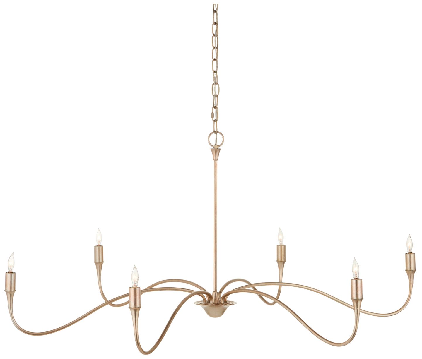 Currey & Company 45" Wide 6-Light Champagne Chandelier